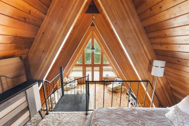 bedroom with vaulted ceiling