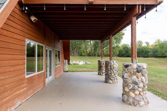 view of patio featuring french doors