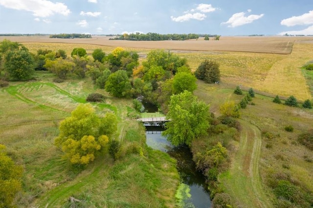 bird's eye view with a rural view