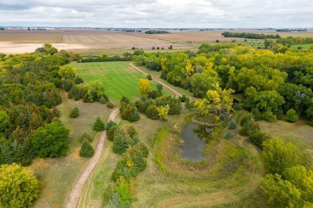 aerial view with a rural view