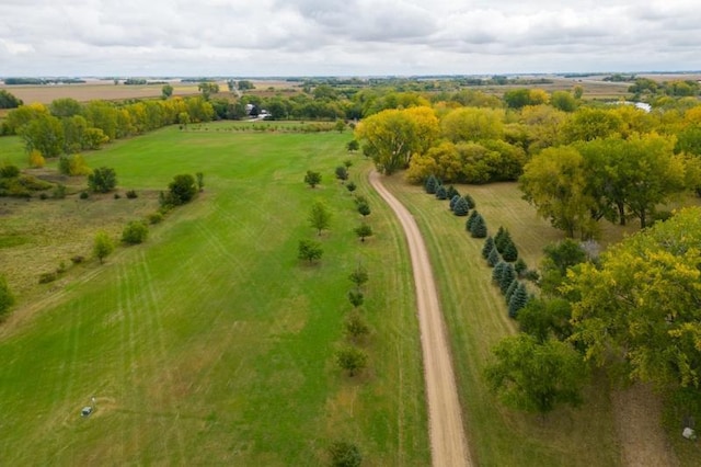 drone / aerial view with a rural view