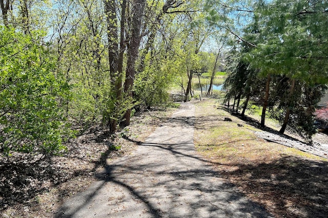view of road featuring a water view