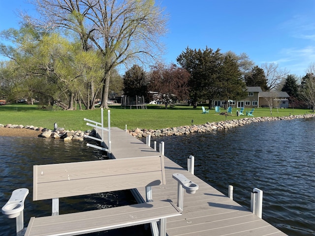 12329 Timber Ln, Maple Grove, MN 55369 - dock area featuring a water view and a yard