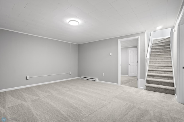 506 5th St E Unit 2, Fargo, ND 58078 - interior space with baseboards, baseboard heating, carpet flooring, and stairway