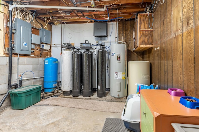 918 Division St, Elbow Lake, MN 56531 - utility room with electric panel and electric water heater