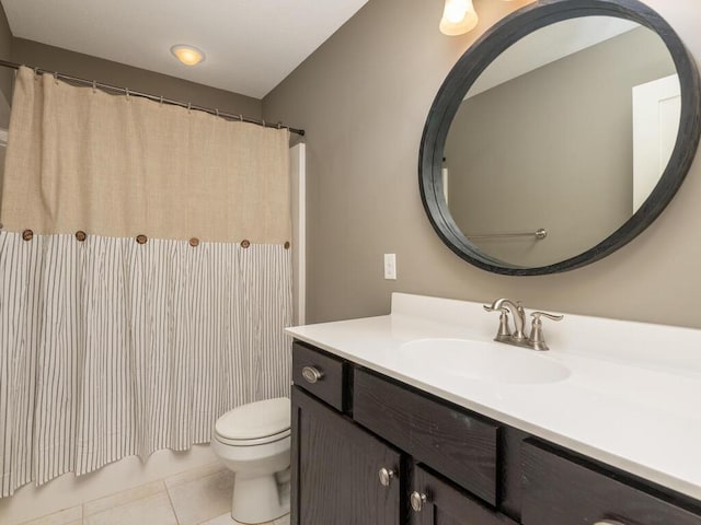 11460 Eagle Creek Ln, Rogers, MN 55374 - full bathroom featuring vanity, toilet, tile patterned flooring, and curtained shower