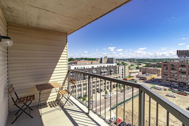 balcony featuring a city view