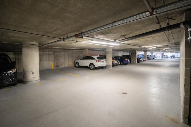 view of parking garage