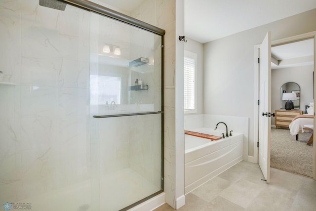 17917 Hayes Ave, Lakeville, MN 55044 - bathroom with a shower stall, a garden tub, and connected bathroom