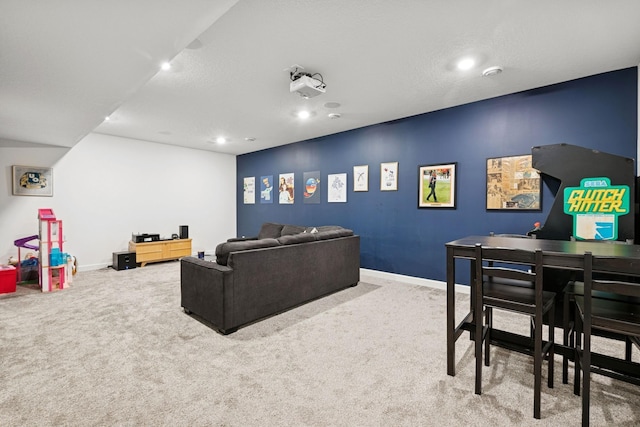 12985 Legacy Creek Pkwy NE, Blaine, MN 55449 - cinema room featuring carpet flooring, recessed lighting, and baseboards