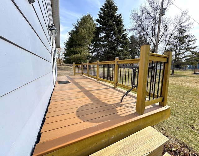 deck with a yard