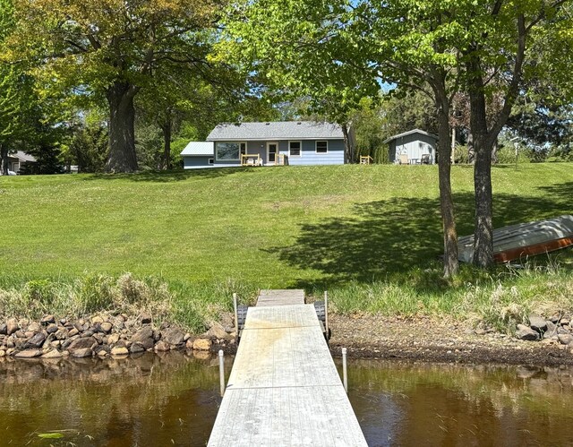 36777 311th Ln, Aitkin, MN 56431 - dock area featuring a yard and a water view