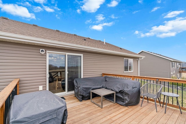 907 7th Ave, Wanamingo, MN 55983 - wooden terrace with a grill
