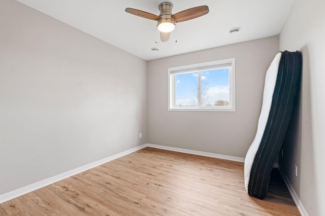 907 7th Ave, Wanamingo, MN 55983 - unfurnished room featuring light wood finished floors, baseboards, and ceiling fan