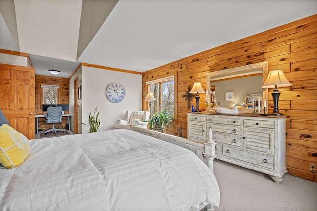 631 Pheasant Run, Winsted, MN 55395 - bedroom with wooden walls, carpet floors, and multiple windows