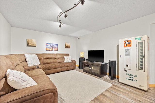 631 Pheasant Run, Winsted, MN 55395 - living room with track lighting, light wood finished floors, and baseboards