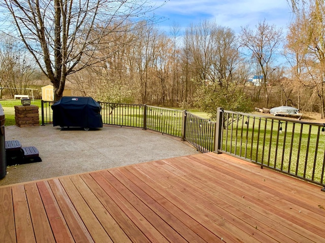 631 Pheasant Run, Winsted, MN 55395 - deck featuring grilling area and a lawn