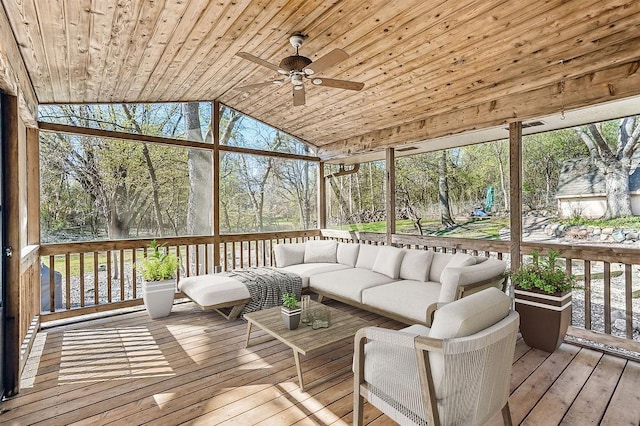 5411 Southwood Dr, Bloomington, MN 55437 - sunroom / solarium featuring a ceiling fan and outdoor lounge area