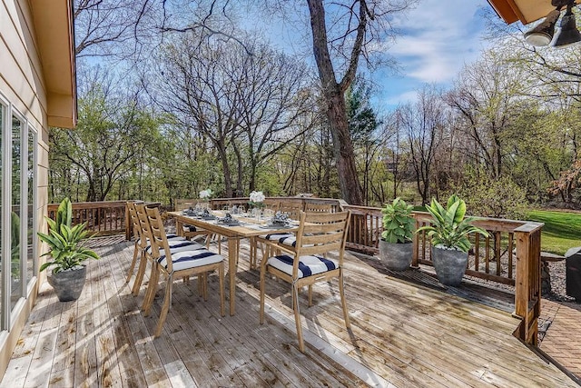5411 Southwood Dr, Bloomington, MN 55437 - wooden deck featuring outdoor dining area