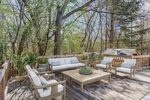 5411 Southwood Dr, Bloomington, MN 55437 - wooden terrace with outdoor lounge area