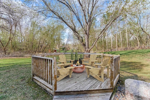 5411 Southwood Dr, Bloomington, MN 55437 - deck with a lawn and a fire pit