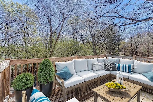 5411 Southwood Dr, Bloomington, MN 55437 - wooden terrace with outdoor lounge area