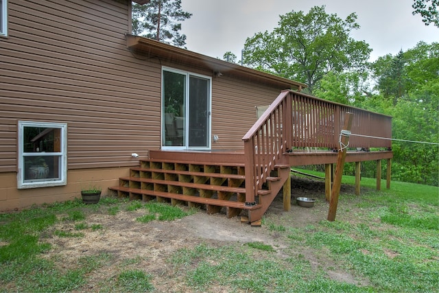 895 334th Ave NE, Cambridge, MN 55008 - back of property featuring a wooden deck and stairway
