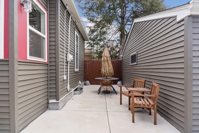 view of patio / terrace with fence and outdoor dining space