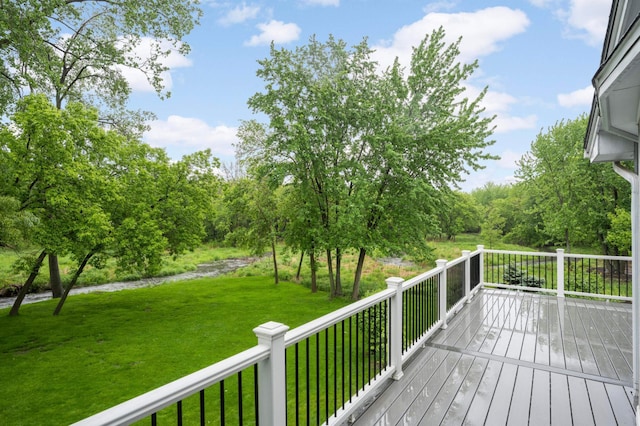 5410 Creek View Ln, Edina, MN 55439 - wooden terrace featuring a yard