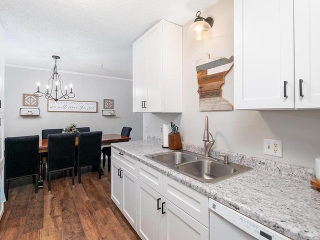 4001 Heritage Hills Dr Unit 105, Bloomington, MN 55437 - kitchen with white dishwasher, light countertops, a sink, and white cabinetry