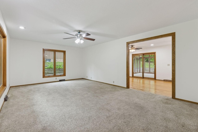 13982 Mount Ter, Minnetonka, MN 55345 - empty room featuring carpet flooring, a ceiling fan, baseboards, and recessed lighting