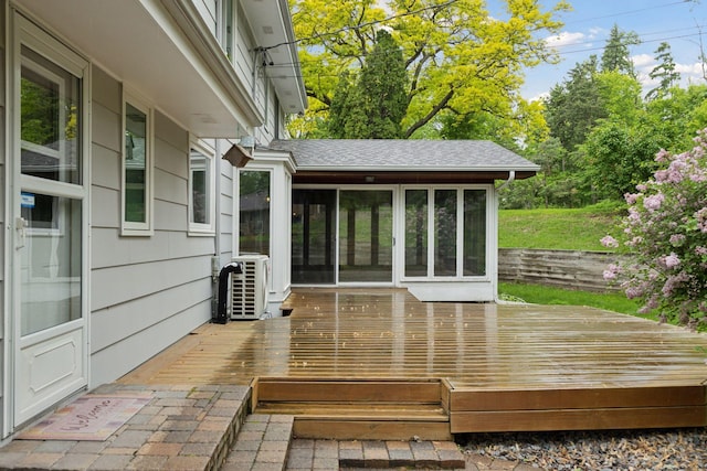 13982 Mount Ter, Minnetonka, MN 55345 - wooden terrace featuring a sunroom