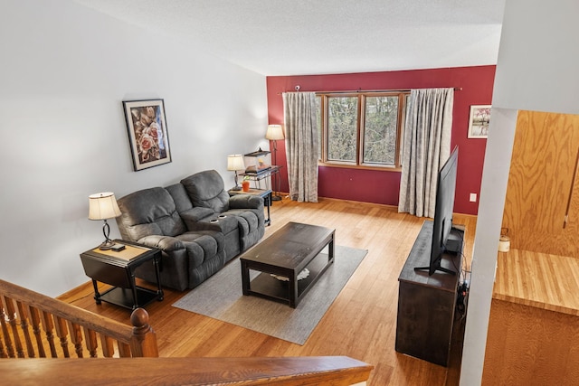 living room with wood finished floors