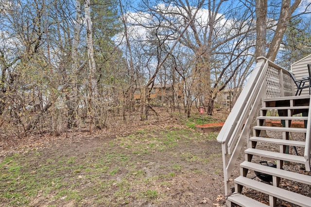 view of yard with stairway