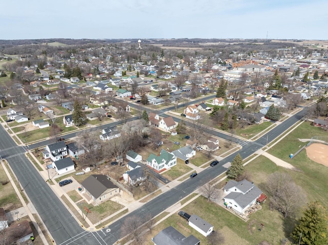 aerial view with a residential view