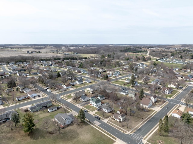 bird's eye view with a residential view