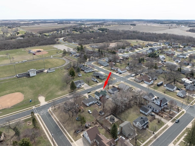 drone / aerial view with a residential view