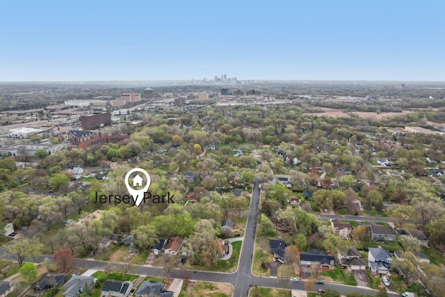 bird's eye view with a city view