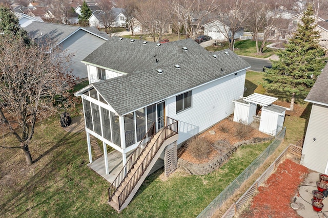 bird's eye view featuring a residential view