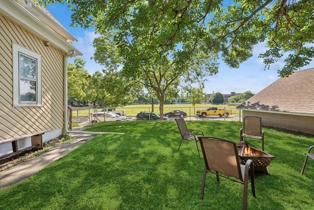 742 Laurel Ave, Saint Paul, MN 55104 - view of yard with an outdoor fire pit