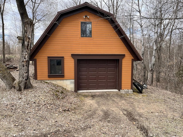 garage with driveway