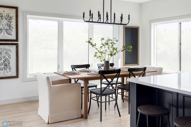 8851 Northern Lights Ave, Horace, ND 58047 - dining space featuring baseboards and light wood-type flooring