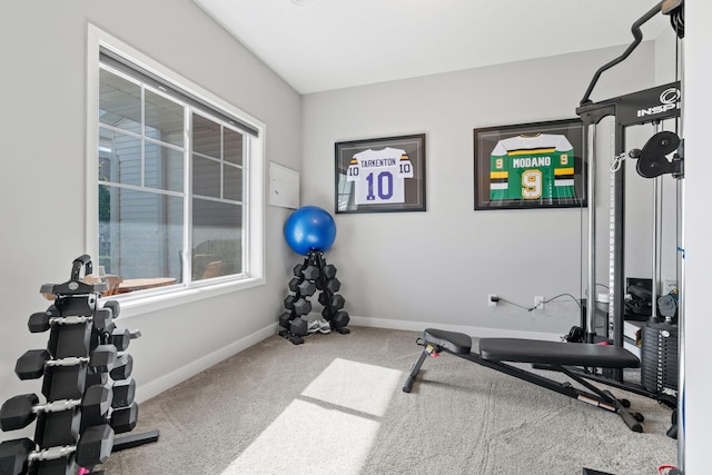7371 Kalland Cir NE, Otsego, MN 55301 - exercise room with plenty of natural light, carpet flooring, and baseboards