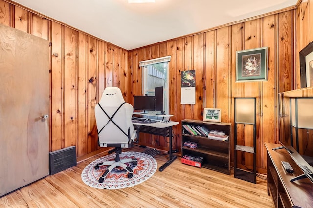 3427 Upton Ave N, Minneapolis, MN 55412 - office area with light wood finished floors and wood walls