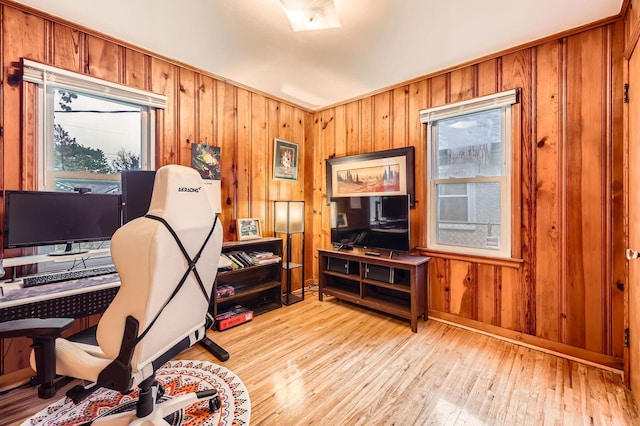 3427 Upton Ave N, Minneapolis, MN 55412 - office with wooden walls and light wood finished floors
