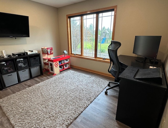 9808 Jenny Ln, Saint Wendel Twp, MN 56374 - office space with wood finished floors and baseboards
