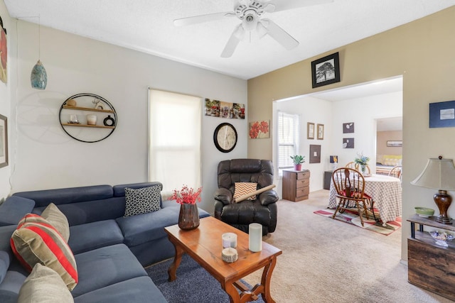850 22nd Ave SE, Minneapolis, MN 55414 - carpeted living room with a ceiling fan