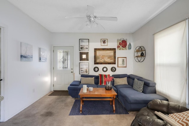 850 22nd Ave SE, Minneapolis, MN 55414 - carpeted living room with a ceiling fan