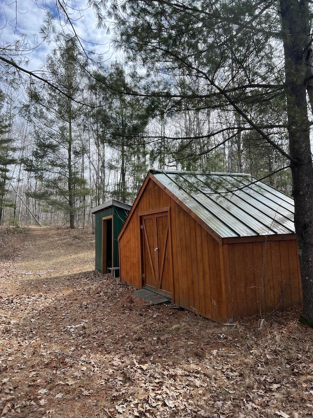 view of shed
