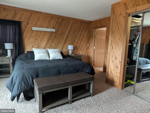 32255 County 21, Browerville, MN 56438 - carpeted bedroom with wooden walls and a closet